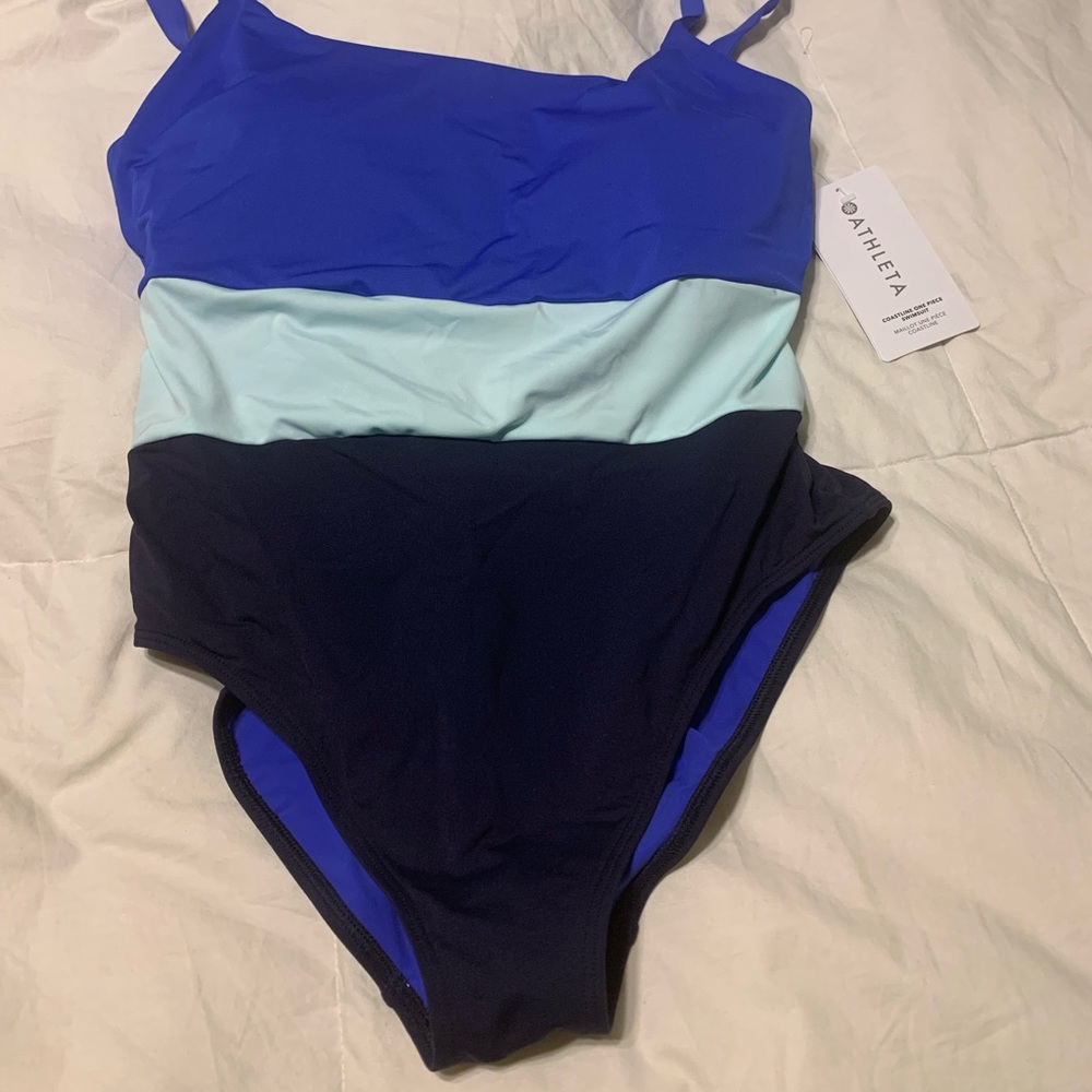 ATHLETA color block one piece swimsuit